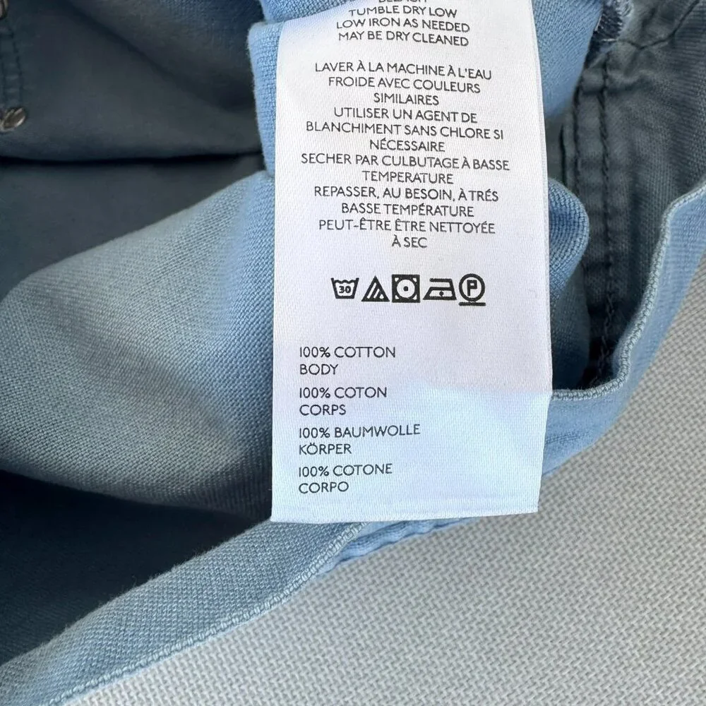 Free People Oversized Cotton Chore Jacket Light Blue XS